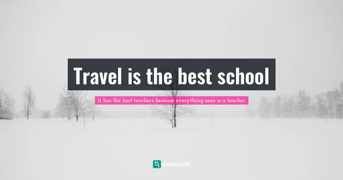 Travel is the best school