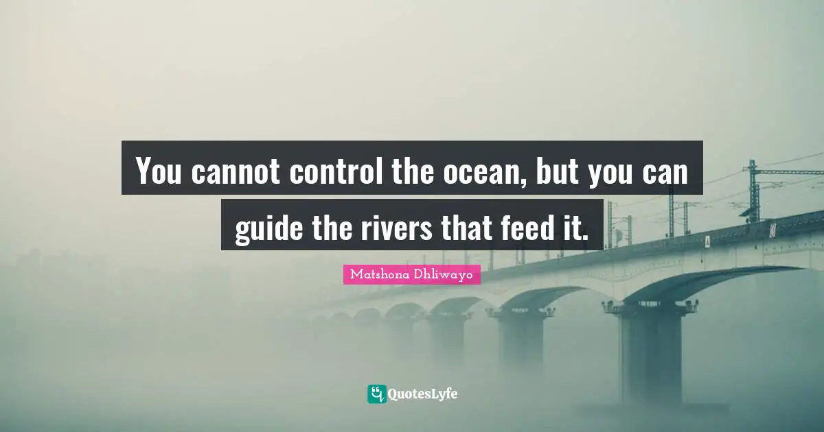 You cannot control the ocean, but you can guide the rivers that feed it.