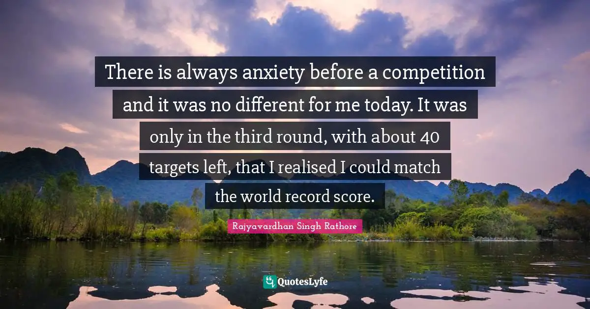 There is always anxiety before a competition and it was no different for me today. It was only in the third round, with about 40 targets left, that I realised I could match the world record score.