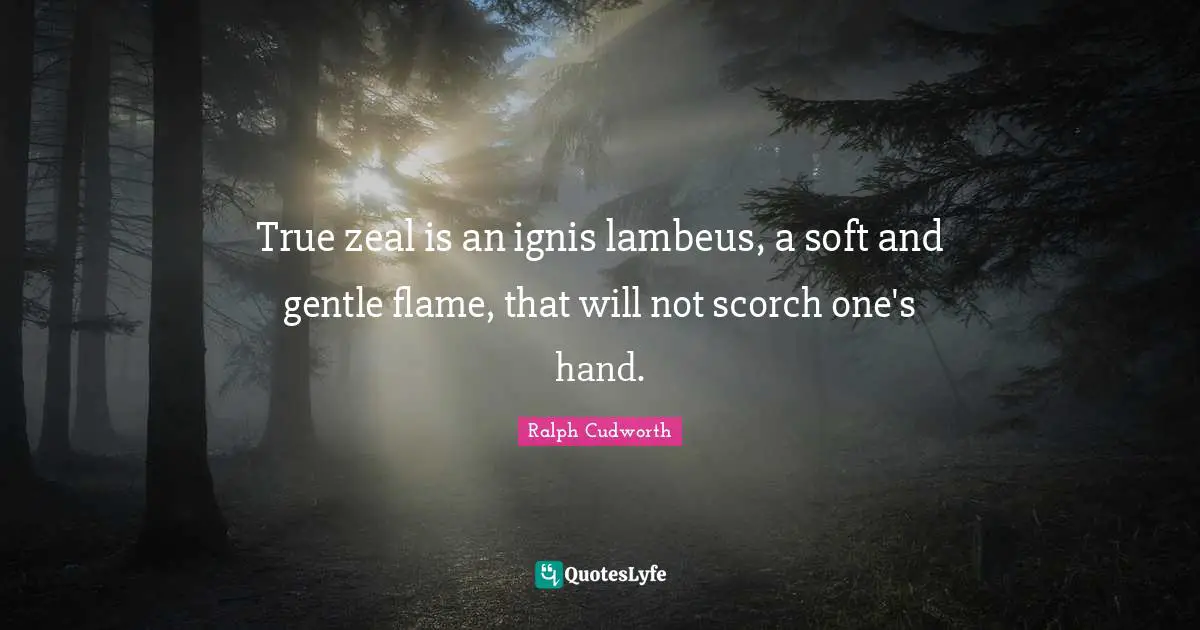 True zeal is an ignis lambeus, a soft and gentle flame, that will not scorch one's hand.