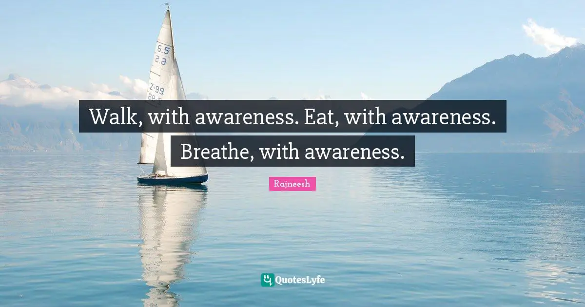 Walk, with awareness. Eat, with awareness. Breathe, with awareness.