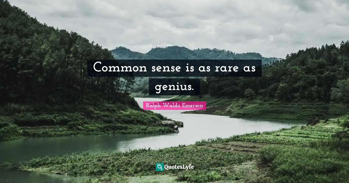 Common sense is as rare as genius.