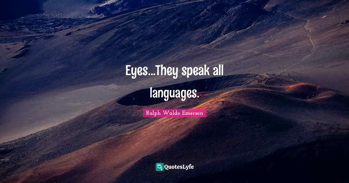 Eyes...They speak all languages.