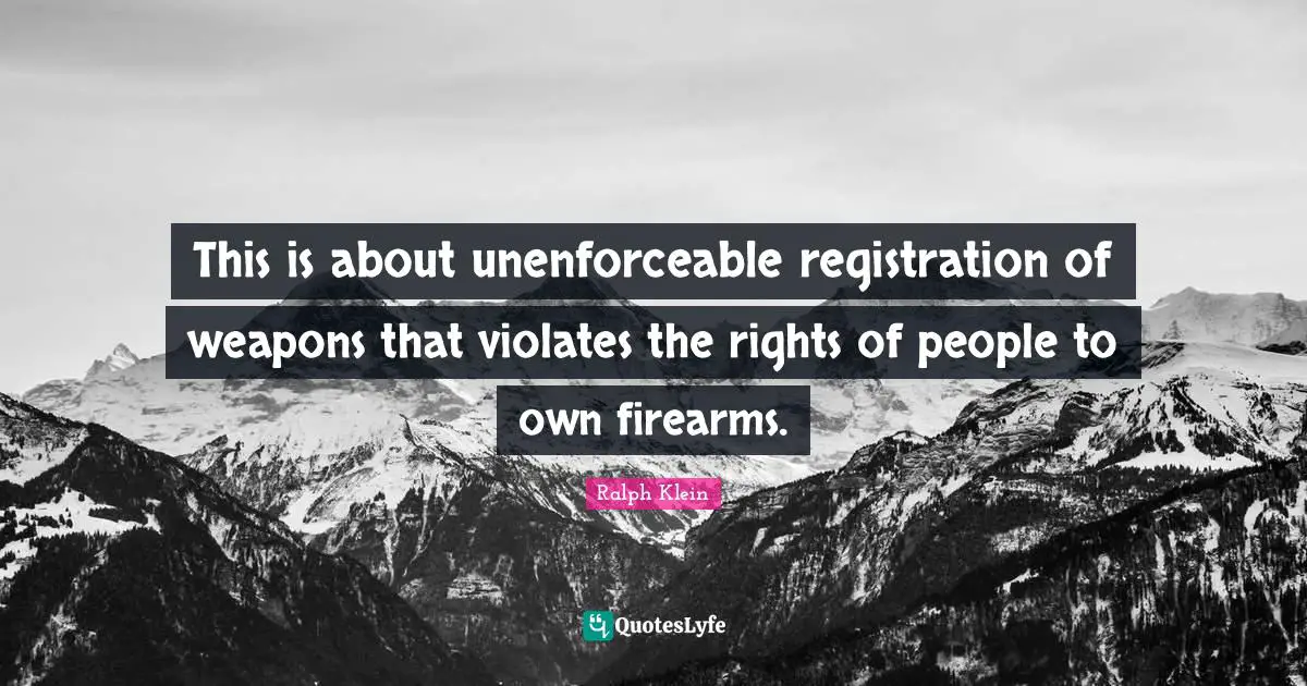 This is about unenforceable registration of weapons that violates the rights of people to own firearms.