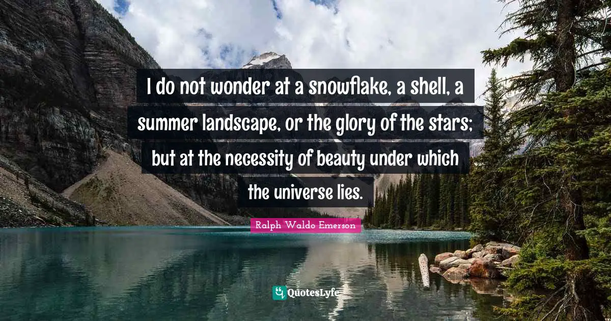 Snowflake Quotes: "I do not wonder at a snowflake, a shell, a summer landscape, or the glory of the stars; but at the necessity of beauty under which the universe lies."