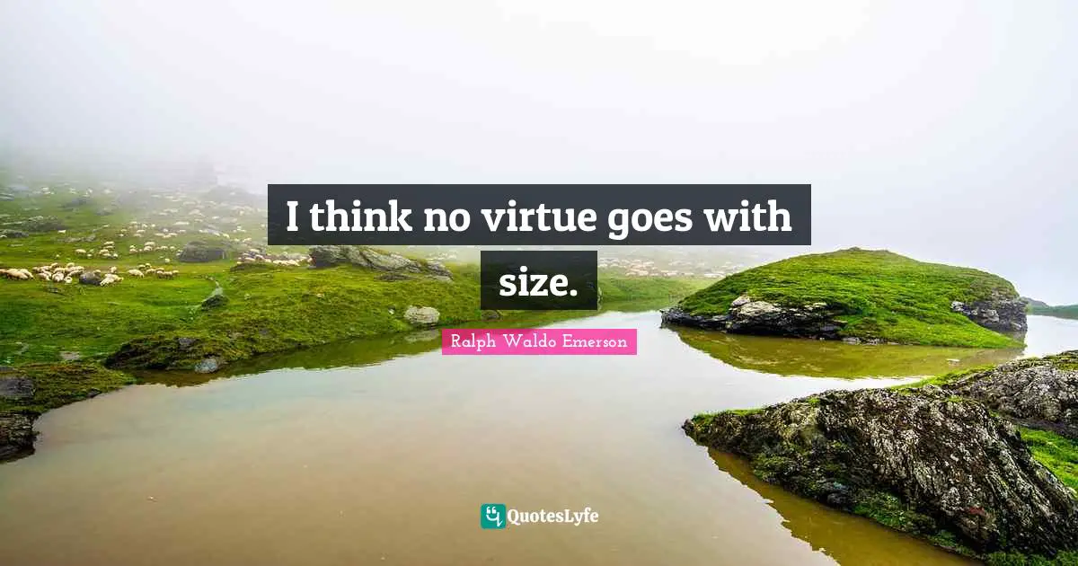 I think no virtue goes with size.