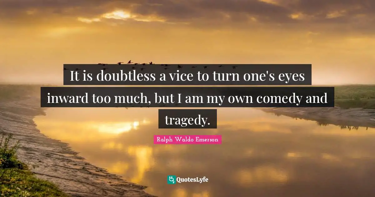 It is doubtless a vice to turn one's eyes inward too much, but I am my own comedy and tragedy.