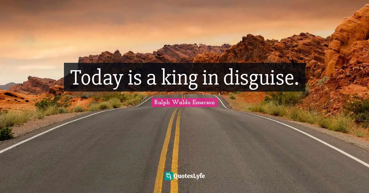 Today is a king in disguise.