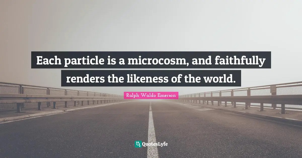 Each particle is a microcosm, and faithfully renders the likeness of the world.