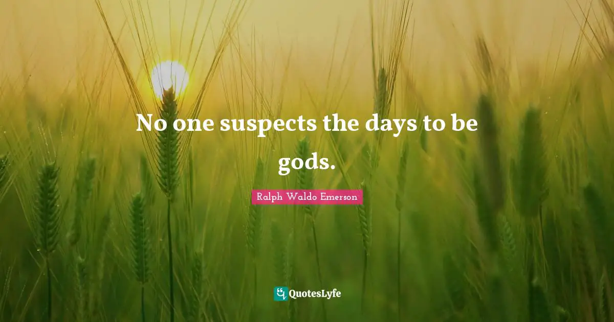 No one suspects the days to be gods.