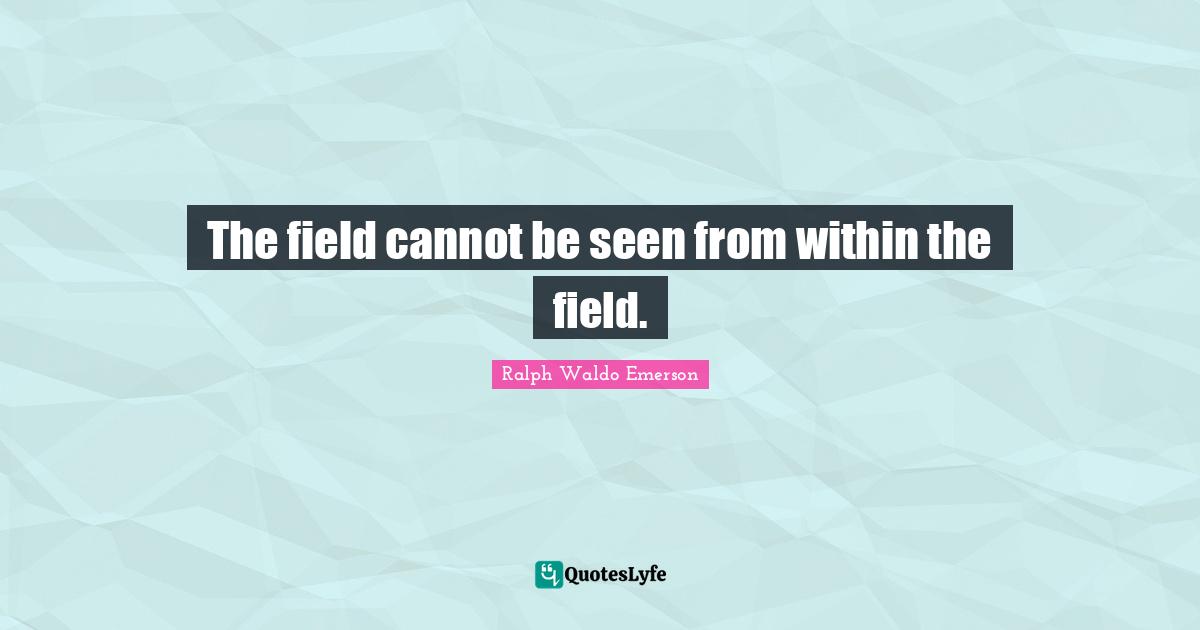 The field cannot be seen from within the field.