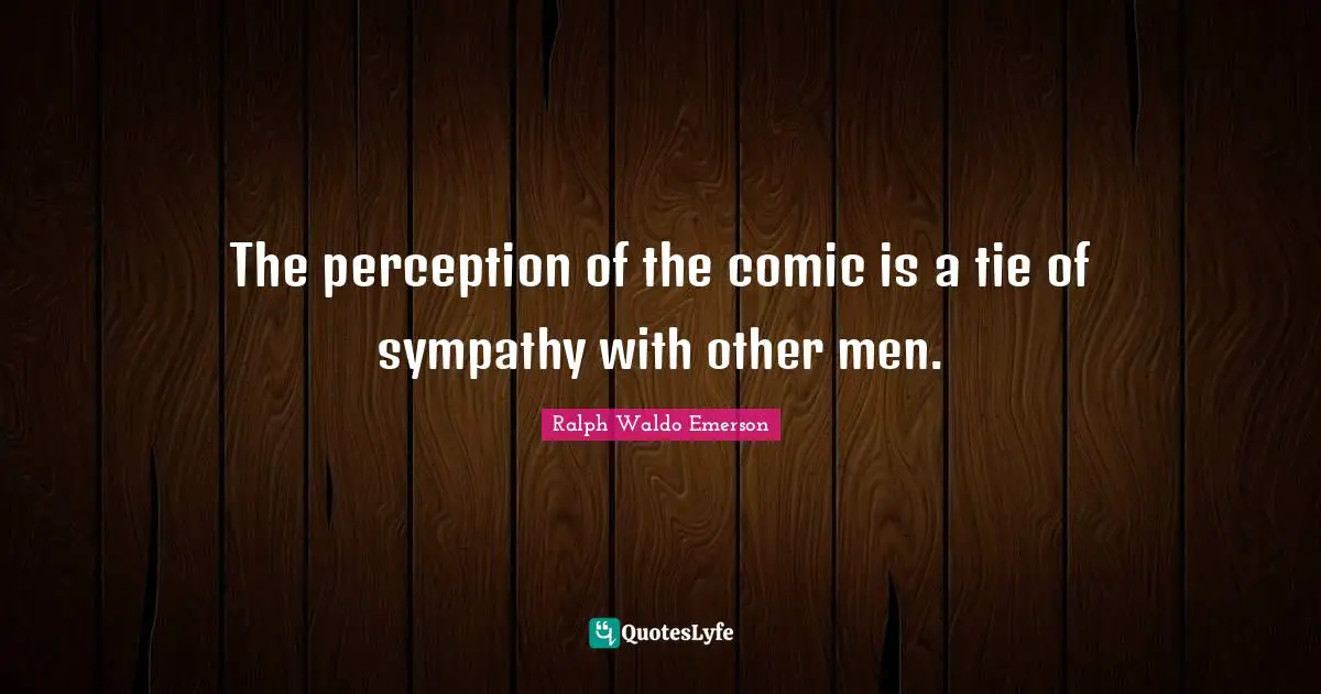 The perception of the comic is a tie of sympathy with other men.