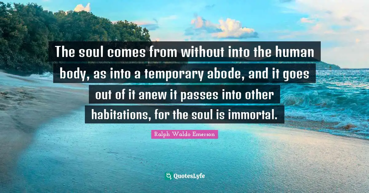 Reincarnation Quotes: "The soul comes from without into the human body, as into a temporary abode, and it goes out of it anew it passes into other habitations, for the soul is immortal."