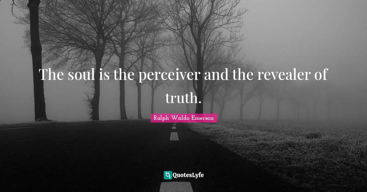The soul is the perceiver and the revealer of truth.