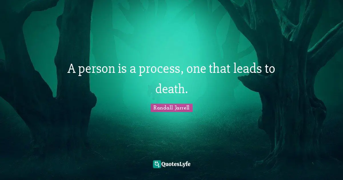 A person is a process, one that leads to death.