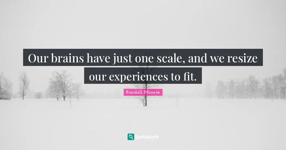 Our brains have just one scale, and we resize our experiences to fit.