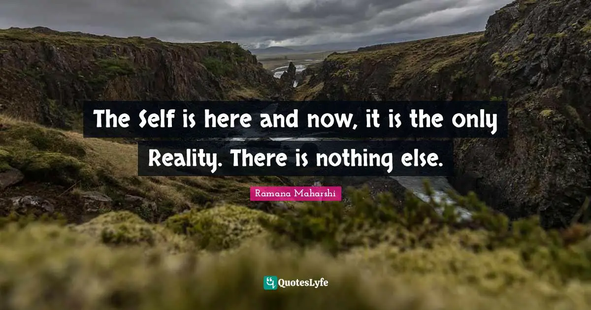 Here And Now Quotes: "The Self is here and now, it is the only Reality. There is nothing else."