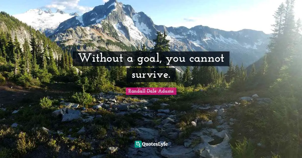 Without a goal, you cannot survive.