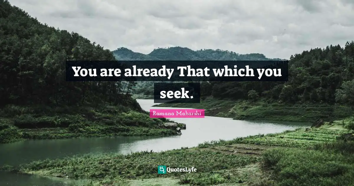 Self Confidence Quotes: "You are already That which you seek."