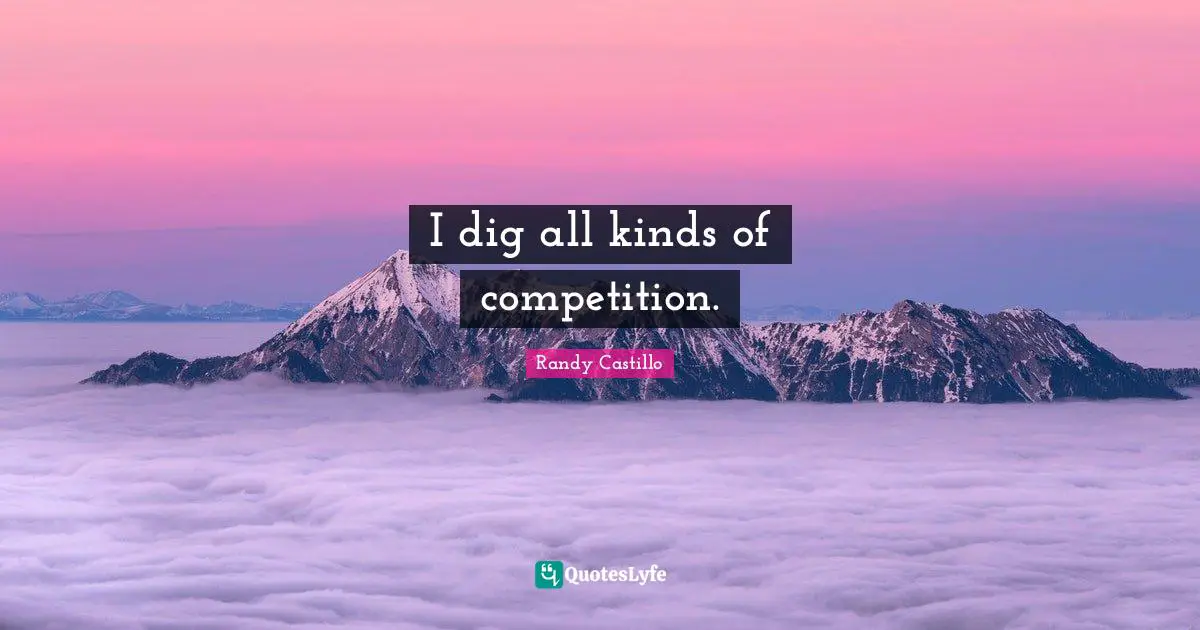 I dig all kinds of competition.
