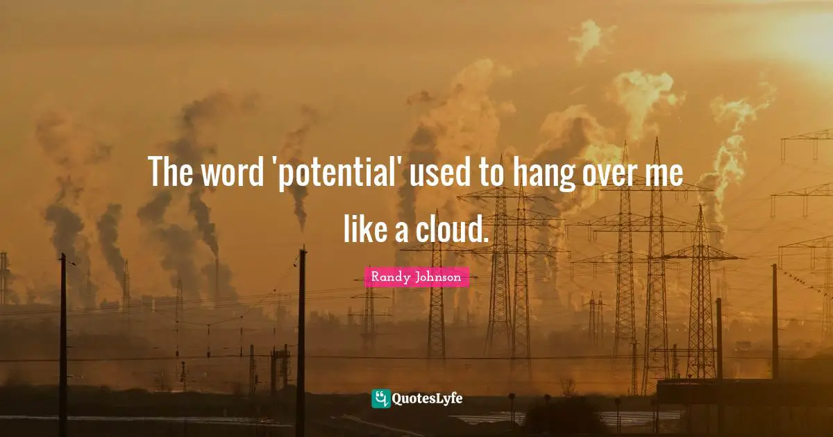 Randy Johnson Quotes: "The word 'potential' used to hang over me like a cloud."