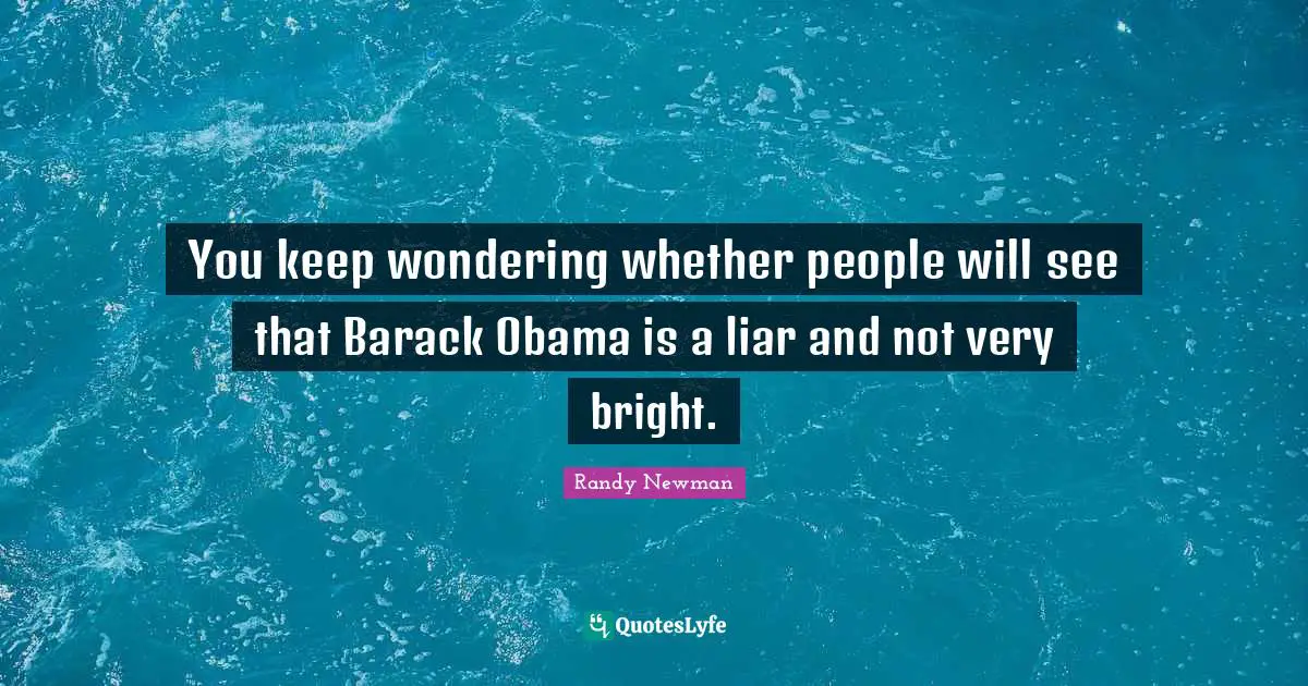 You keep wondering whether people will see that Barack Obama is a liar and not very bright.