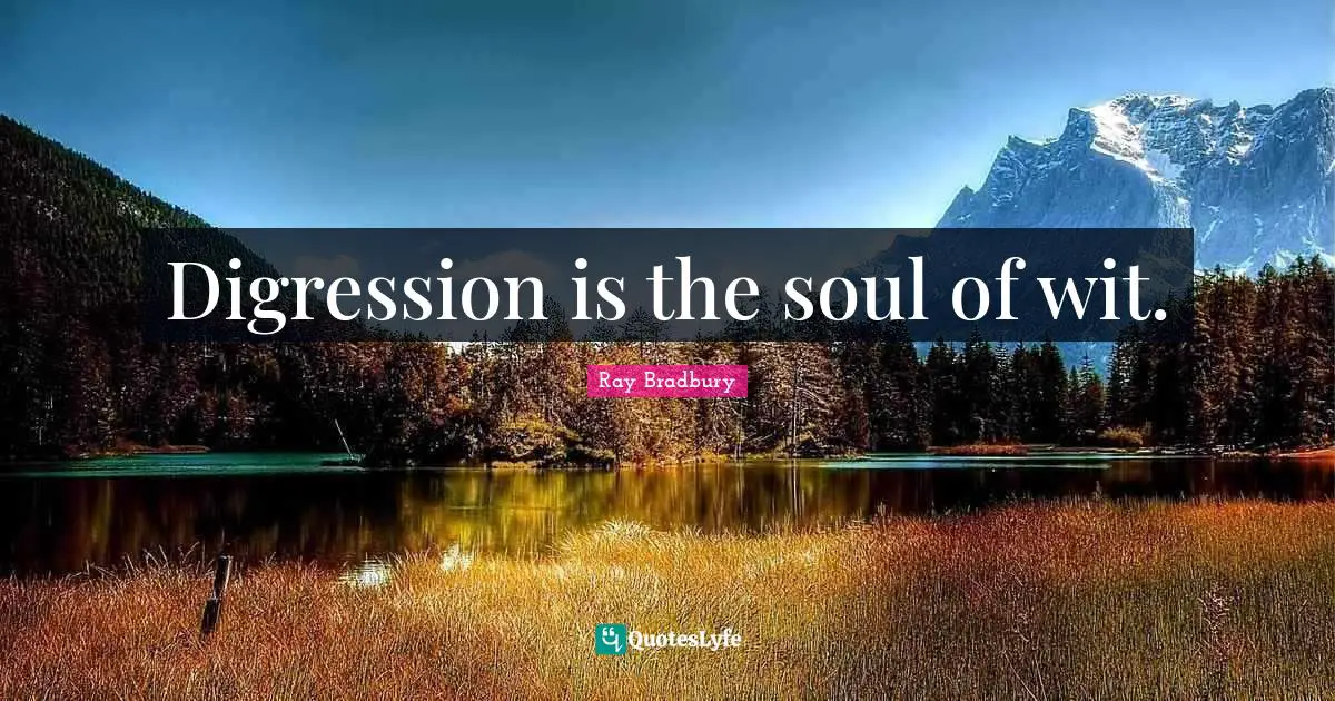 Digression is the soul of wit.
