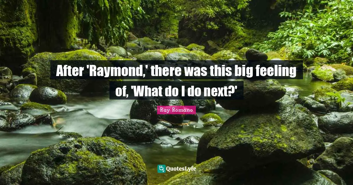 After 'Raymond,' there was this big feeling of, 'What do I do next?'
