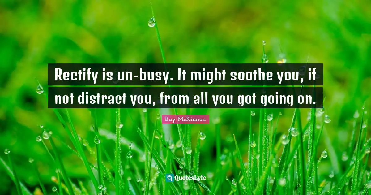 Rectify is un-busy. It might soothe you, if not distract you, from all you got going on.