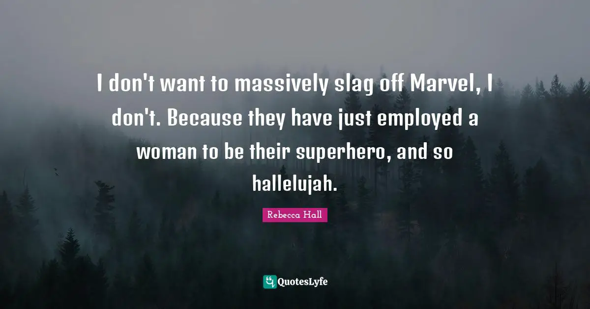 I don't want to massively slag off Marvel, I don't. Because they have just employed a woman to be their superhero, and so hallelujah.