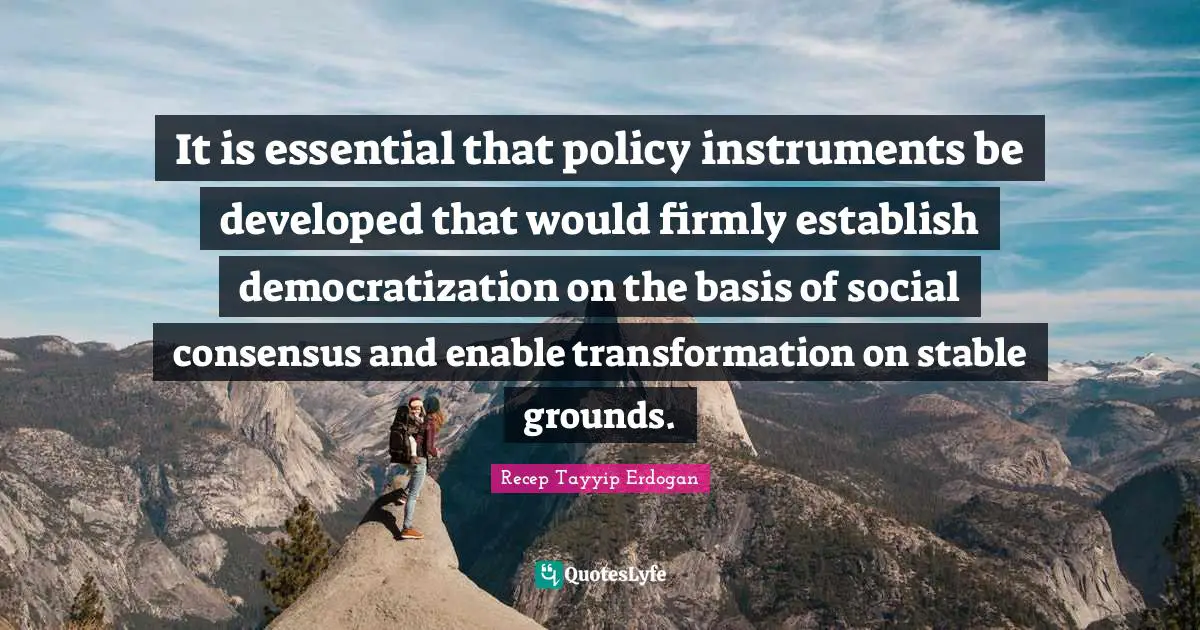 It is essential that policy instruments be developed that would firmly establish democratization on the basis of social consensus and enable transformation on stable grounds.