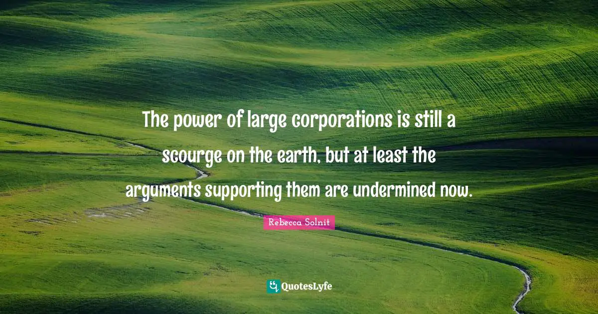 The power of large corporations is still a scourge on the earth, but at least the arguments supporting them are undermined now.