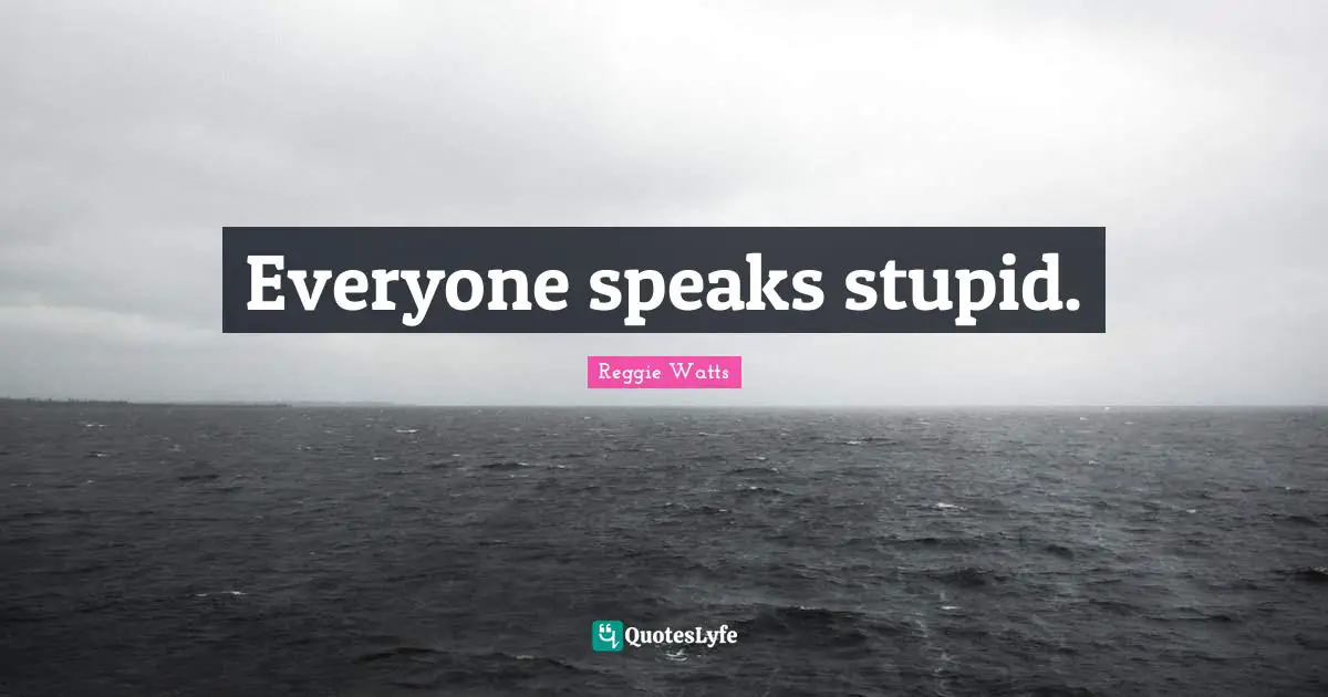 Everyone speaks stupid.