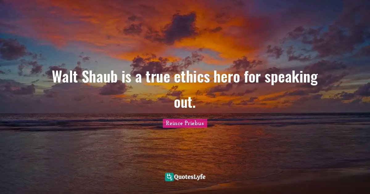 Walt Shaub is a true ethics hero for speaking out.