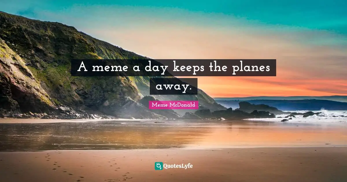 A meme a day keeps the planes away.