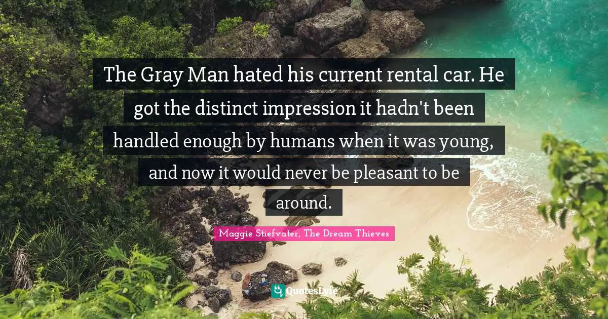 The Gray Man hated his current rental car. He got the distinct impression it hadn't been handled enough by humans when it was young, and now it would never be pleasant to be around.