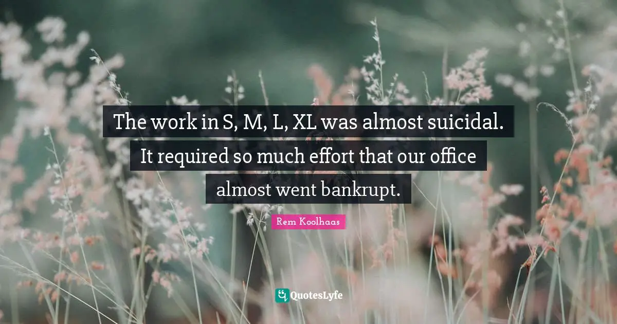 The work in S, M, L, XL was almost suicidal. It required so much effort that our office almost went bankrupt.