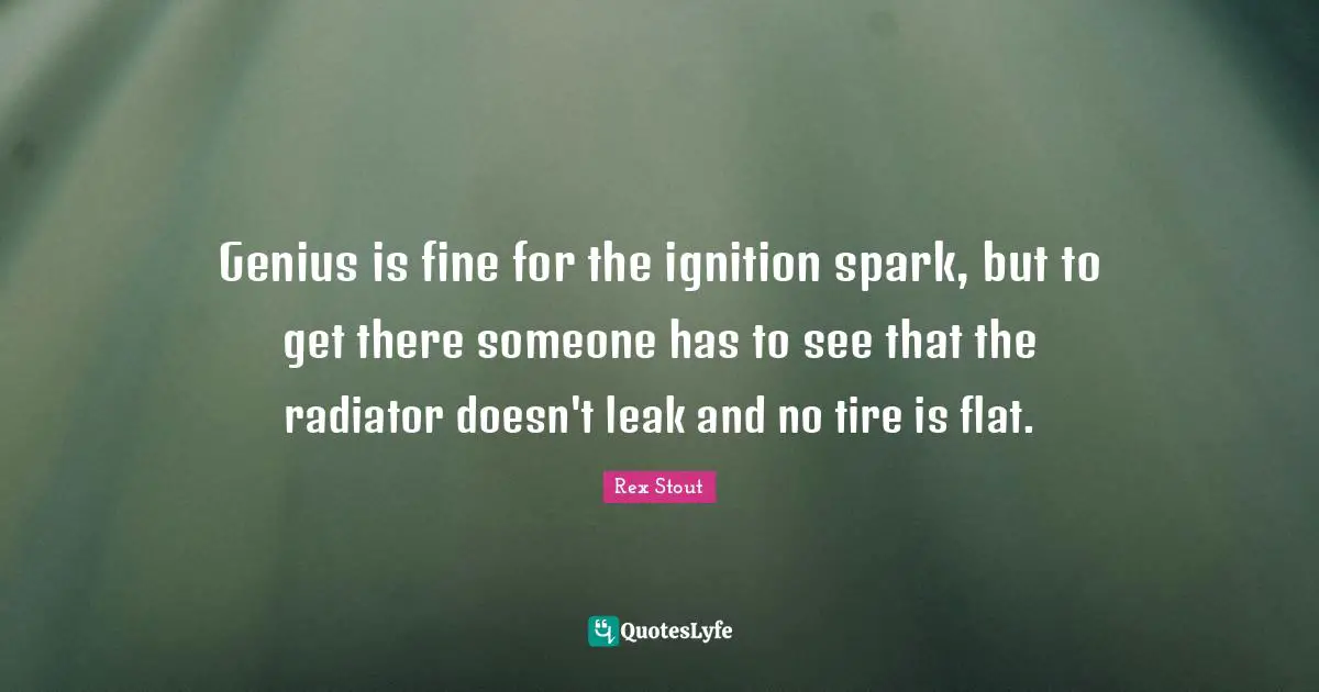 Genius is fine for the ignition spark, but to get there someone has to see that the radiator doesn't leak and no tire is flat.