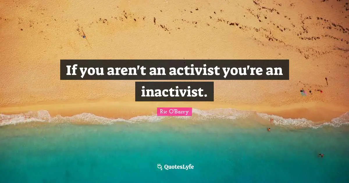 If you aren't an activist you're an inactivist.