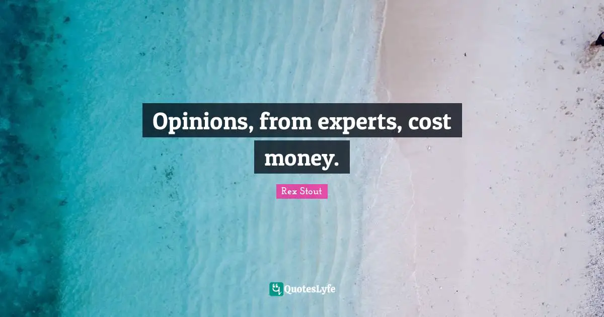 Opinions, from experts, cost money.
