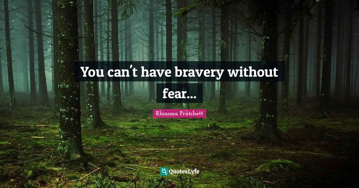 You can't have bravery without fear...