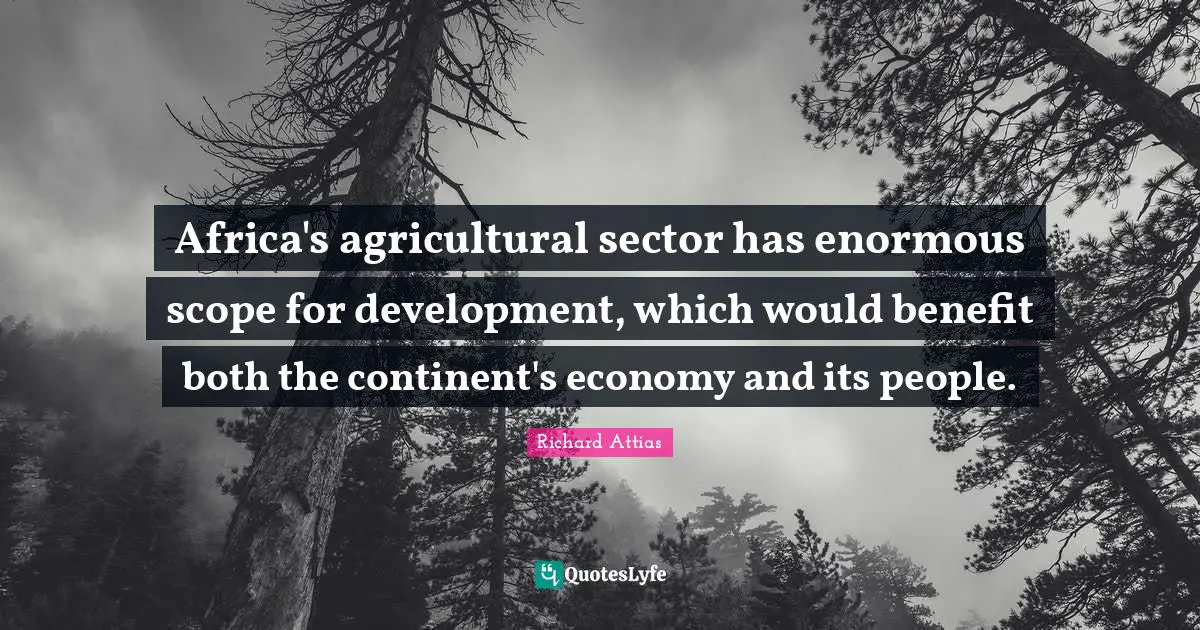 Africa's agricultural sector has enormous scope for development, which would benefit both the continent's economy and its people.