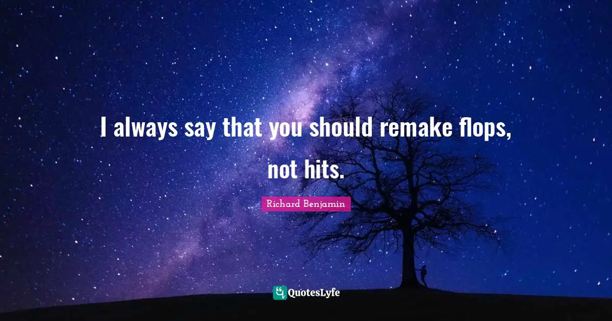 I always say that you should remake flops, not hits.