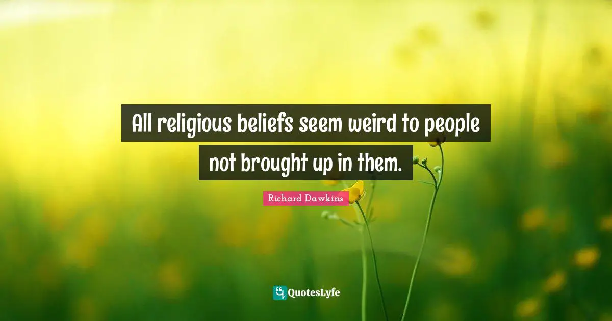 All religious beliefs seem weird to people not brought up in them.