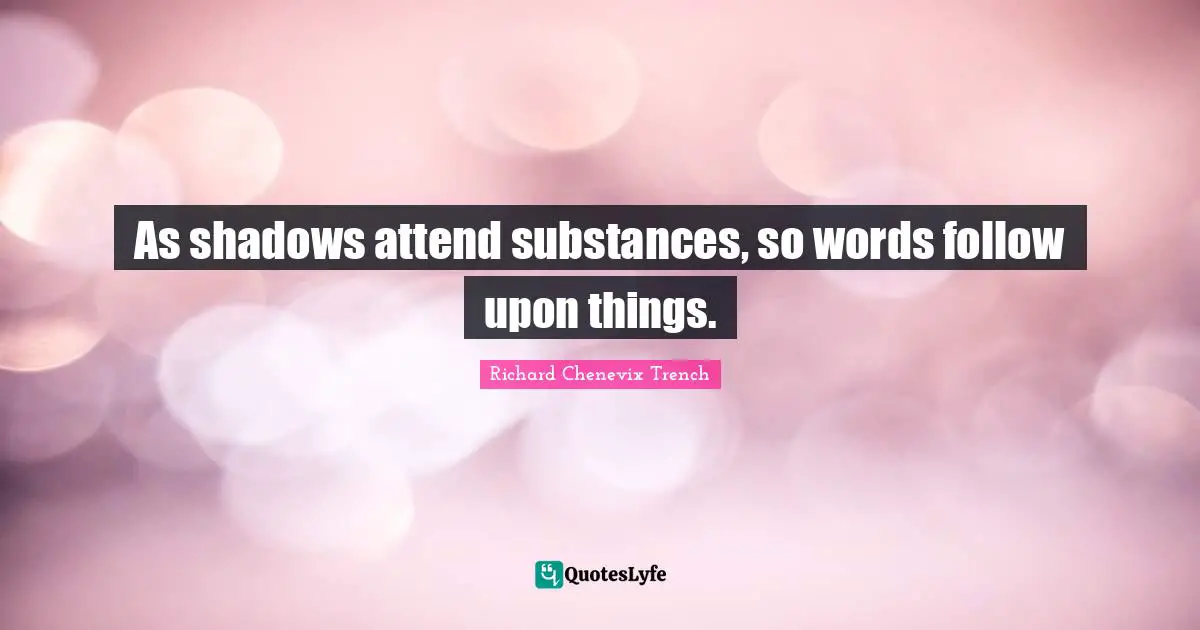 As shadows attend substances, so words follow upon things.