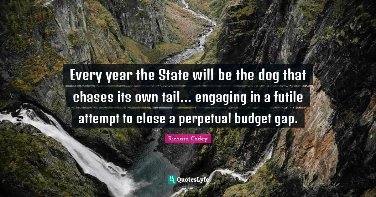 Every year the State will be the dog that chases its own tail... engaging in a futile attempt to close a perpetual budget gap.
