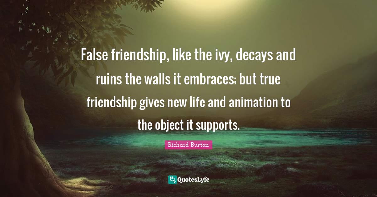 False friendship, like the ivy, decays and ruins the walls it embraces