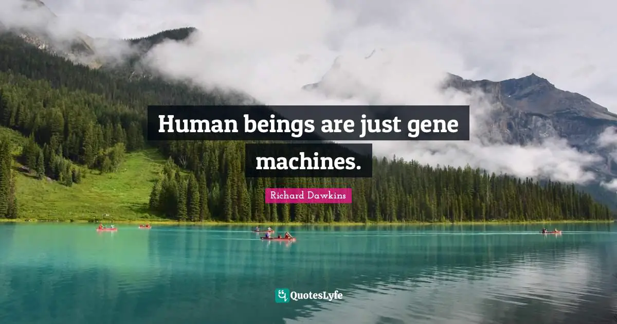 Richard Dawkins Quotes: "Human beings are just gene machines."