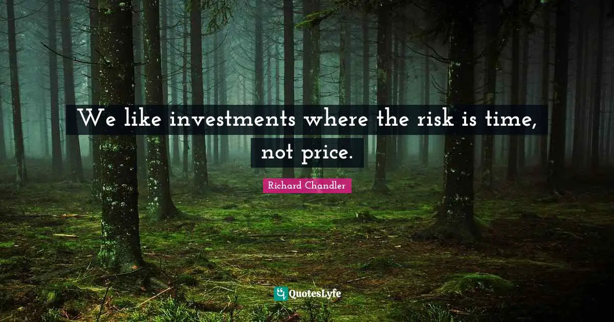 We like investments where the risk is time, not price.