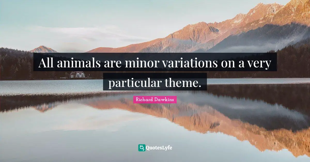 All animals are minor variations on a very particular theme.
